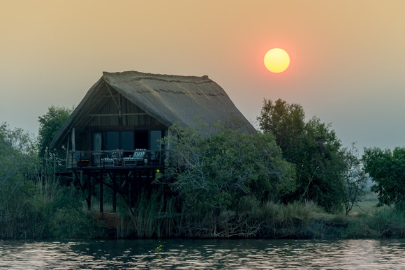 Sunset on Zambezi River, Namibia