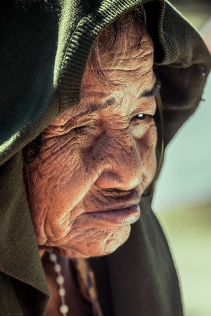 An old woman in Finning Island, Kiribati
