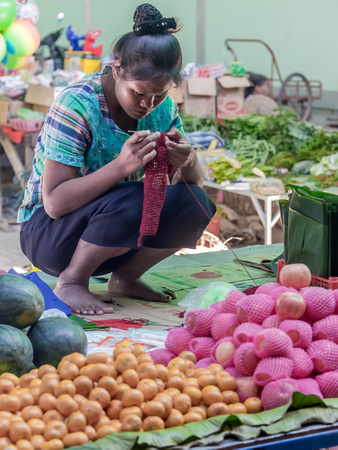 Market in the Golden Triangle Area in Myanmar