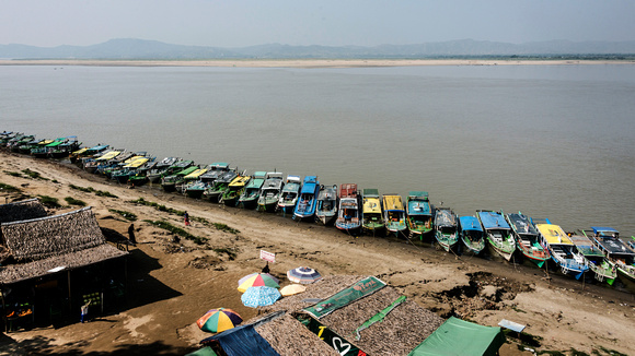 Irrawaddy River from Bu Paya Pagoda in Bagan Myanmar