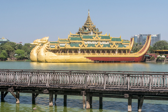 Kandawgyi Lake in Yangon, Myanmar
