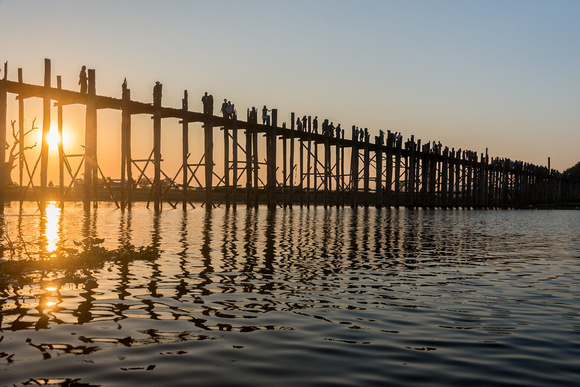 U Bein Bridge in Mandalay, Myanmar