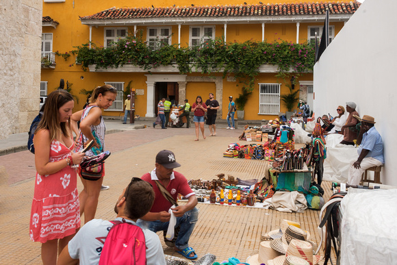 A flee market in Cartagena