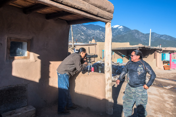 Residents in Taos Pueblo, NM